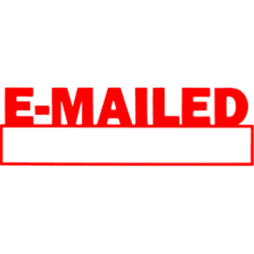 Shiny Pre Inked Stamp Emailed Space Red